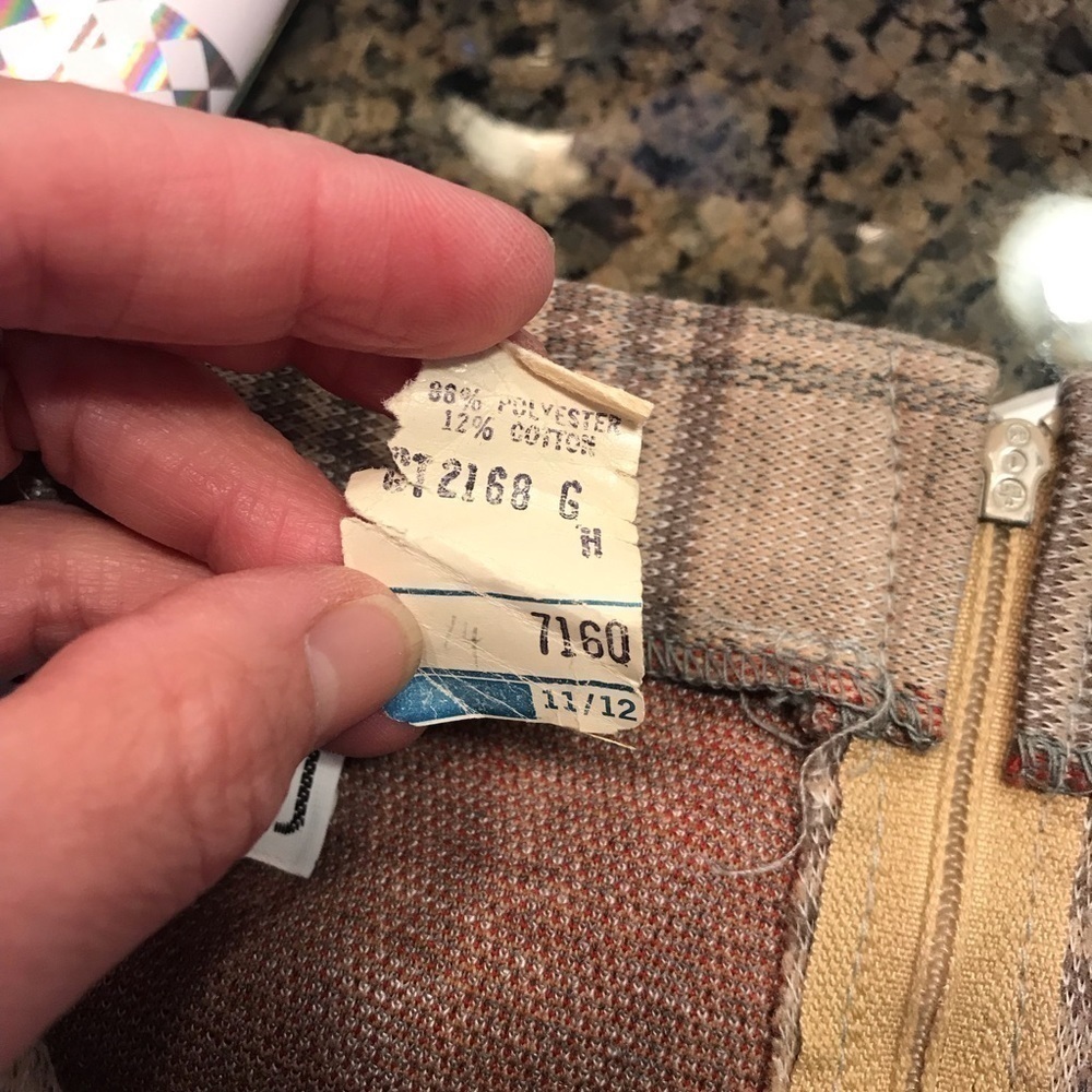 Vintage 1960s 70s polyester Plaid Skirt - Picture 6 of 7